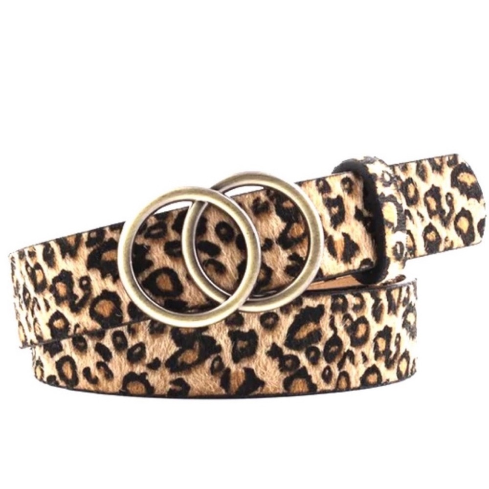 LEOPARD FAUX HIDE DOUBLE O LEATHERETTE BELT